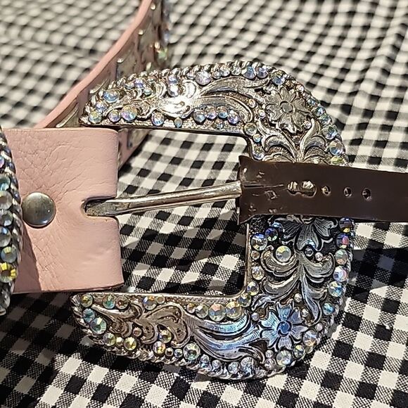 Nacoma ladies pink studded western belt size medium main image 9